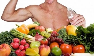 овошје и зеленчук за машка моќ